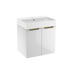 Naturel Meuble de salle de bain avec lavabo Naturel Stilla 60x60x45 cm blanc (STILLAD06033U2)