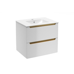 Naturel Meuble de salle de bain avec lavabo Naturel Stilla 60x60x45 cm blanc (STILLAD06056U1)