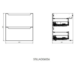 Naturel Meuble de salle de bain avec lavabo Naturel Stilla 60x60x45 cm blanc (STILLAD06056U1)