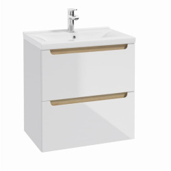 Naturel Meuble de salle de bain avec lavabo Naturel Stilla 60x60x45 cm blanc (STILLAD06056U3)