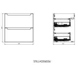 Naturel Meuble de salle de bain avec lavabo Naturel Stilla 60x60x45 cm blanc (STILLAD06056U3)