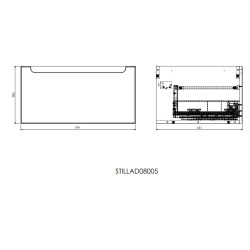 Naturel Meuble de salle de bain sous lavabo Naturel Stilla 80x30x45 cm blanc (STILLAD08005DBI)