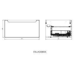 Naturel Meuble de salle de bain sous lavabo Naturel Stilla 80x30x45 cm blanc (STILLAD08005DC)