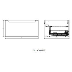 Naturel Meuble de salle de bain avec lavabo Naturel Stilla 80x30x45 cm blanc (STILLAD08005U1)