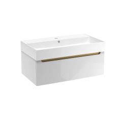 Naturel Meuble de salle de bain avec lavabo Naturel Stilla 80x30x45 cm blanc (STILLAD08005U2)