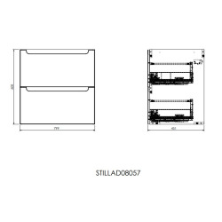 Naturel Meuble de salle de bain sous lavabo Naturel Stilla 80x60x45 cm blanc (STILLAD08057DBI)