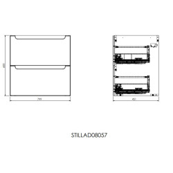 Naturel Meuble de salle de bain sous lavabo Naturel Stilla 80x60x45 cm blanc (STILLAD08057DC)