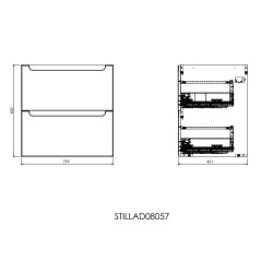 Naturel Meuble de salle de bain avec lavabo Naturel Stilla 80x60x45 cm blanc (STILLAD08057U2)