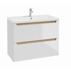 Naturel Meuble de salle de bain avec lavabo Naturel Stilla 80x60x45 cm blanc (STILLAD08057U3)