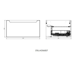 Naturel Ensemble salle de bain 2 x tiroir 60 cm + double vasque 120 cm (STILLAD2K06007U1)