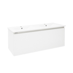 Naturel Meuble de salle de bain avec lavabo Naturel Savona 118x43x44,8 cm blanc brillant (SAVONA120BI)