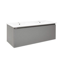 Naturel Meuble et vasque salle de bain avec vasque Naturel Savona 118x43x44,8 cm gris mat (SAVONA120GM)