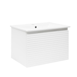 Naturel Meuble de salle de bain avec lavabo Naturel Savona 58x43x44,8 cm blanc brillant (SAVONA60BI)