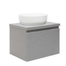 Naturel Meuble de salle de bain sous lavabo Naturel Savona 58x43x44,8 cm gris mat (SAVONA60GMD)