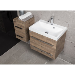 Naturel Meuble de salle de bain avec lavabo Naturel Cube Way 60x40 cm chêne Wellington (CUBE260ZDW)