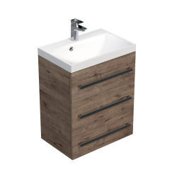 Naturel Meuble de salle de bain avec lavabo Naturel Cube Way 60x76,5x40 cm chêne Wellington (CUBE2603DW)