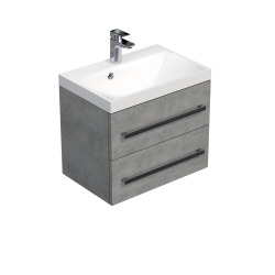 Naturel Meuble de salle de bain avec lavabo Naturel Cube Way 60x53x40 cm béton (CUBE260ZBE)