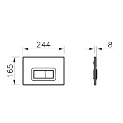 Loop R plaque de déclenchement double touche, blanc brillant (740-0600)