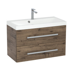 Naturel Meuble de salle de bain avec lavabo Naturel Cube Way 80x40 cm chêne Wellington (CUBE280ZDW)