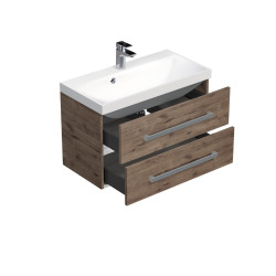 Naturel Meuble de salle de bain avec lavabo Naturel Cube Way 80x40 cm chêne Wellington (CUBE280ZDW)