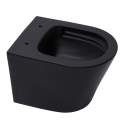 Geberit Pack WC Bati-support Geberit Duofix + WC sans bride SAT Infinitio Noir mat + Abattant frein de chute + Plaque Delta 50 Noire mat