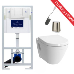 Pack WC Complet Bâti-support + WC Vitra S50 avec abattant déclipsable + Set d'accessoires OFFERT