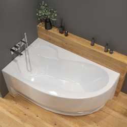 Baignoire asymétrique Laguna Fortuna Plus,170x100 cm, blanc, positionnement gauche (FO1700LPLUS)