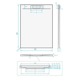 Swiss Aqua Technologies Fusion Receveur de douche 120x80cm en marbre coulé, Gris perle (SATFU12080GRP)