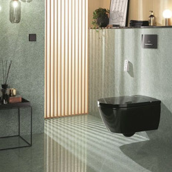 ViClean WC lavant l 100, technologie sans bride DirectFlush, en CeramicPlus, noir brillant (V0E100S0)