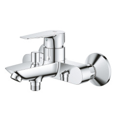 Set Mitigeur monocommande douche avec limiteur de température + ensemble de douche 1 jet avec barre (23914001-Vitalio)