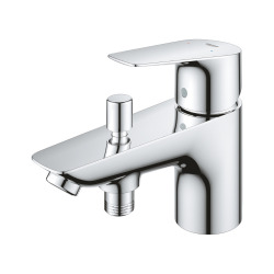 Tempesta 100 Set Mitigeur monocommande bain/douche + Support de douche mural 2 jets, chrome (23914001-Tempesta3)