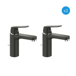 Lot de 2 mitigeurs monocommande 1/2″ Lavabo Taille M, noir (23325KW0)