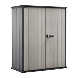 Oakland Armoire haute en résine, 140 x 73.6 x 170.4 cm, Gris/ noir (246950) 