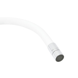 Mitigeur pour évier de cuisine avec bec flexible en silicone, blanc (SATBSD290B)