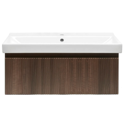 Swiss Aqua Technologies Meuble de salle de bain avec lavabo SAT Evolution 98x30x44,8 cm noyer mat (SATEVO100NAU1)