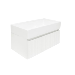 Swiss Aqua Technologies Meuble de salle de bain avec lavabo SAT Evolution 78x30x44,8 cm blanc mat (SATEVO80WMU2)