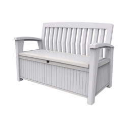 Keter Patio bench227L Banc de rangement 138,6 x 63,5 x 88 cm, blanc (253818)