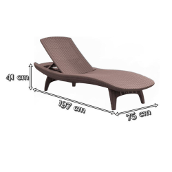 Allibert by Keter Pacific chaise Longue, 4 positions, 197 x 75 x 41 cm, Cappuccino (230673)