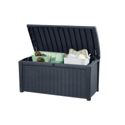 Keter Borneo 416L Coffre de rangement 129,5 x 70 x 62,5 cm, Anthracite (230414)