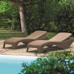 Allibert by Keter Atlantic chaise Longue, 5 positions, 199 x 79 x 34 cm, Cappuccino (217340)