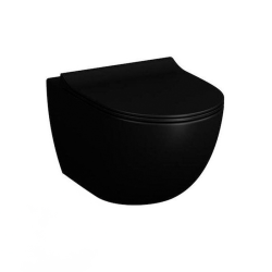 Vitra  SENTO Noir mat Cuvette RIM-EX (sans bride) et abattant ultra-fin avec frein de chute (7748B083-0075 + 120-083R009)