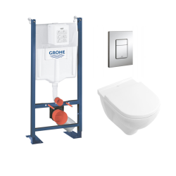 Grohe Pack WC Rapid SL autoportant + cuvette Villeroy&Boch O.Novo + plaque Skate Cosmo chrome (ProjectO.Novo-1)