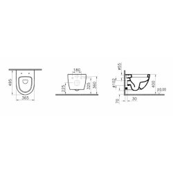 Vitra  SENTO Cuvette compacte 49,5 cm avec fixations invisibles + abattant ultra-fin softclose (SentoCompact)