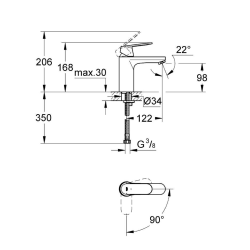 Grohe Eurosmart Cosmopolitan - Lot de 2 mitigeurs de lavabo CE, chrome (2339800E-DUO)