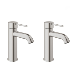 Grohe ESSENCE NEW - Lot de 2 mitigeurs monocommande Lavabo Taille S SuperSteel (23590DC1-DUO)