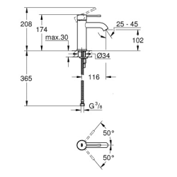 Grohe ESSENCE NEW - Lot de 2 mitigeurs monocommande Lavabo Taille S SuperSteel (23590DC1-DUO)