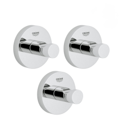 Grohe Lot de 3 patères murales fixation invisible (40364001)