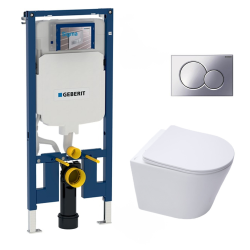 Geberit Pack WC Bati-support Geberit UP720 extra-plat + WC SAT Infinitio sans bride