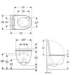 Grohe Pack WC Bâti-support Rapid SL autoportant + WC sans bride Geberit + abattant softclose + Plaque Chrome + Set habillage