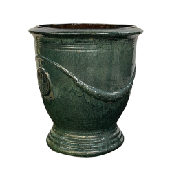 Provencelia Magelan 62x65cm, pot grande taille d&apos;extérieur fait main en terre cuite émaillée, résistant au gel, Jade   